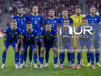 Team Bosnia and Herzegovina before the UEFA Nations League Group A3 match at Puskas Arena in Budapest, Hungary, on September 10, 2024. (