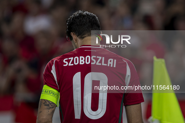 Dominik Szoboszlai of Hungary during the UEFA Nations League Group A3 match at Puskas Arena in Budapest, Hungary, on September 10, 2024. 