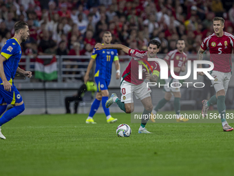 Dominik Szoboszlai of Hungary competes for the ball during the UEFA Nations League Group A3 match at Puskas Arena in Budapest, Hungary, on S...