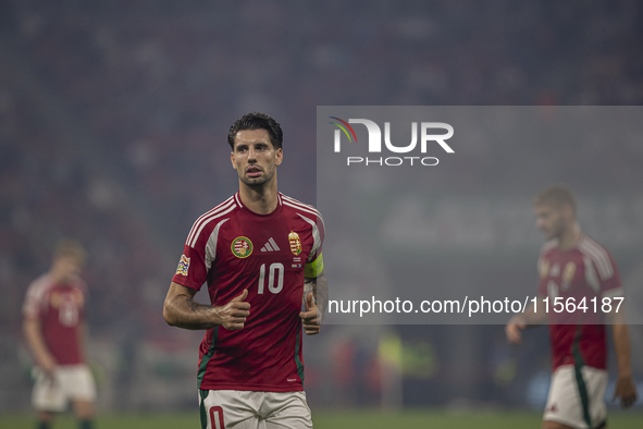 Dominik Szoboszlai of Hungary during the UEFA Nations League Group A3 match at Puskas Arena in Budapest, Hungary, on September 10, 2024. 