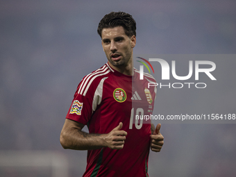 Dominik Szoboszlai of Hungary during the UEFA Nations League Group A3 match at Puskas Arena in Budapest, Hungary, on September 10, 2024. (