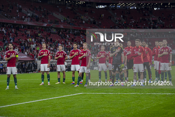 Team Hungary thanks the fans for cheering after the UEFA Nations League Group A3 match at Puskas Arena in Budapest, Hungary, on September 10...