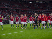 Team Hungary thanks the fans for cheering after the UEFA Nations League Group A3 match at Puskas Arena in Budapest, Hungary, on September 10...