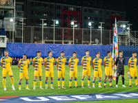 Andorra La Vella, Andorra, on September 10, 2024, Andorra players form during the UEFA Nations League 2024 - League phase - Matchday 2 match...