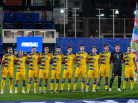 Andorra La Vella, Andorra, on September 10, 2024, Andorra players form during the UEFA Nations League 2024 - League phase - Matchday 2 match...