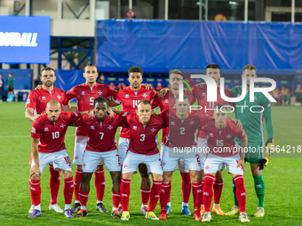 Malta players form during the UEFA Nations League 2024 League phase Matchday 2 match between Andorra and Malta at Estadi Nacional d'Andorra...