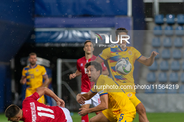 Players are in action during the UEFA Nations League 2024 - League phase - Matchday 2 match between Andorra and Malta at Estadi Nacional d'A...