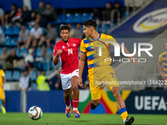 Players are in action during the UEFA Nations League 2024 - League phase - Matchday 2 match between Andorra and Malta at Estadi Nacional d'A...