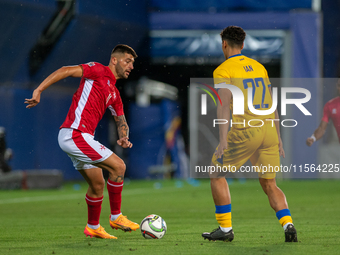 Luke Montebello of Malta is in action during the UEFA Nations League 2024 - League phase - Matchday 2 match between Andorra and Malta at Est...