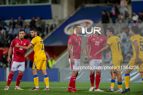 Players are in action during the UEFA Nations League 2024 - League phase - Matchday 2 match between Andorra and Malta at Estadi Nacional d'A...