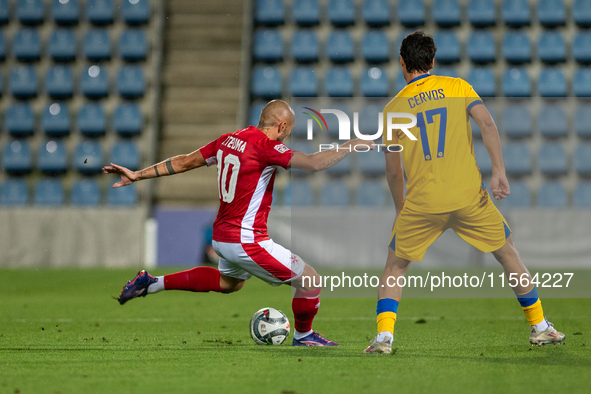 Teddy Teuma of Malta is in action during the UEFA Nations League 2024 - League phase - Matchday 2 match between Andorra and Malta at Estadi...