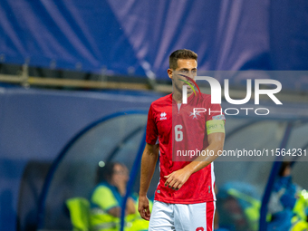 Matthew Guillaumier of Malta is in action during the UEFA Nations League 2024 - League phase - Matchday 2 match between Andorra and Malta at...