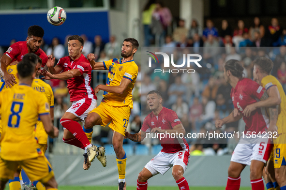 Players are in action during the UEFA Nations League 2024 - League phase - Matchday 2 match between Andorra and Malta at Estadi Nacional d'A...