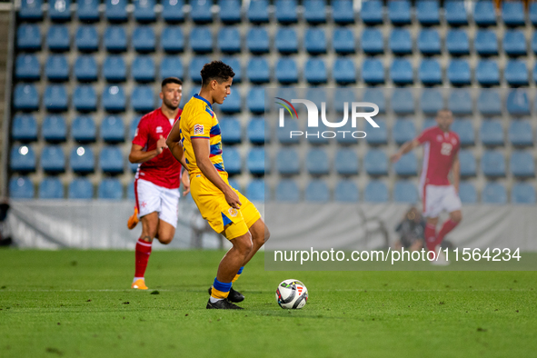 Ian Olivera of Andorra is in action during the UEFA Nations League 2024 - League phase - Matchday 2 match between Andorra and Malta at Estad...