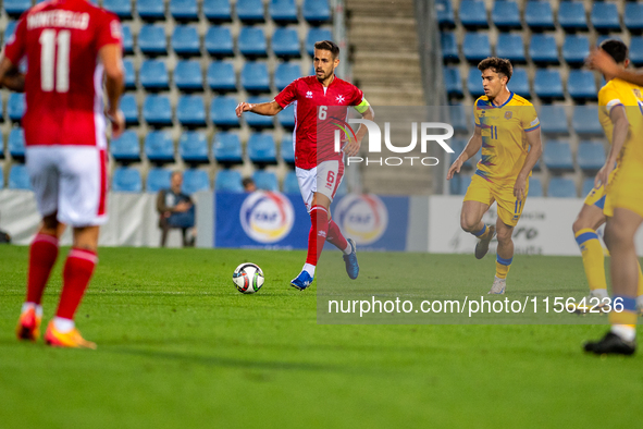 Matthew Guillaumier of Malta is in action during the UEFA Nations League 2024 - League phase - Matchday 2 match between Andorra and Malta at...