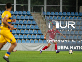 Izan Fernandez of Andorra is in action during the UEFA Nations League 2024 - League phase - Matchday 2 match between Andorra and Malta at Es...