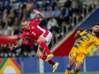 In Andorra La Vella, Andorra, on September 10, 2024, Ryan Camenzuli of Malta and Biel Borra of Andorra compete for the ball during the UEFA...