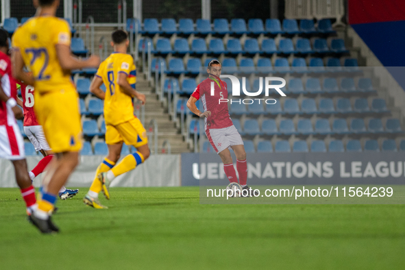 Kurt Shaw of Malta is in action during the UEFA Nations League 2024 - League phase - Matchday 2 match between Andorra and Malta at Estadi Na...