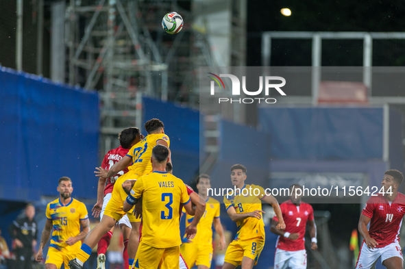 Players are in action during the UEFA Nations League 2024 - League phase - Matchday 2 match between Andorra and Malta at Estadi Nacional d'A...