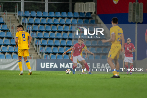 Matthew Guillaumier of Malta is in action during the UEFA Nations League 2024 - League phase - Matchday 2 match between Andorra and Malta at...