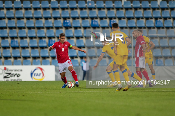 Matthew Guillaumier of Malta is in action during the UEFA Nations League 2024 - League phase - Matchday 2 match between Andorra and Malta at...