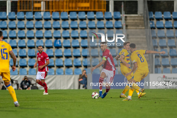 Matthew Guillaumier of Malta is in action during the UEFA Nations League 2024 - League phase - Matchday 2 match between Andorra and Malta at...