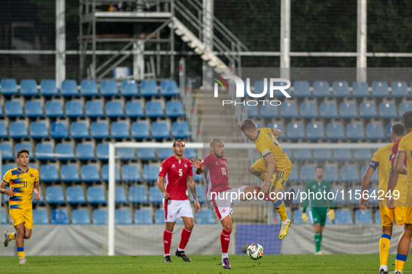 Players are in action during the UEFA Nations League 2024 - League phase - Matchday 2 match between Andorra and Malta at Estadi Nacional d'A...