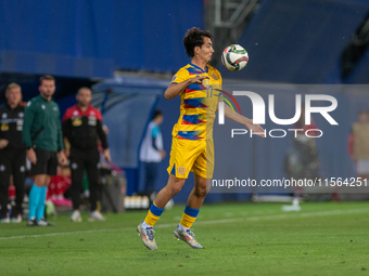 Joan Cervos of Andorra is in action during the UEFA Nations League 2024 - League phase - Matchday 2 match between Andorra and Malta at Estad...