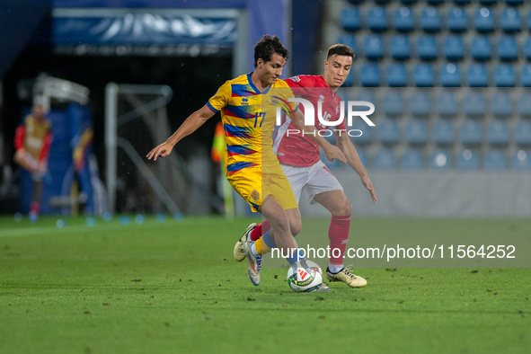 Joan Cervos of Andorra is in action during the UEFA Nations League 2024 - League phase - Matchday 2 match between Andorra and Malta at Estad...