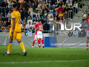 Malta players celebrate after scoring a goal during the UEFA Nations League 2024 - League phase - Matchday 2 match between Andorra and Malta...