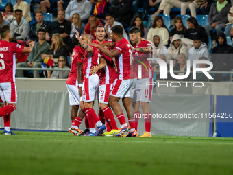 Malta players celebrate after scoring a goal during the UEFA Nations League 2024 - League phase - Matchday 2 match between Andorra and Malta...