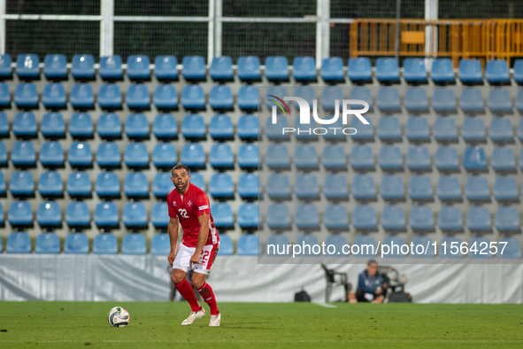 Zach Muscat of Malta is in action during the UEFA Nations League 2024 - League phase - Matchday 2 match between Andorra and Malta at Estadi...