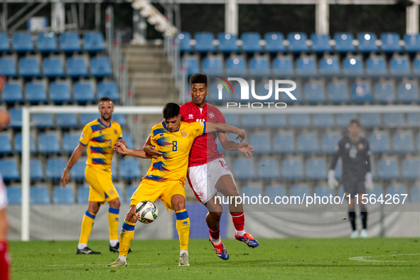 Eric Vales of Andorra is in action during the UEFA Nations League 2024 - League phase - Matchday 2 match between Andorra and Malta at Estadi...