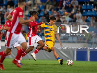 Ian Olivera of Andorra is in action during the UEFA Nations League 2024 - League phase - Matchday 2 match between Andorra and Malta at Estad...