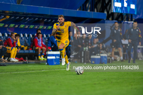 Moises San Nicolas of Andorra is in action during the UEFA Nations League 2024 - League phase - Matchday 2 match between Andorra and Malta a...