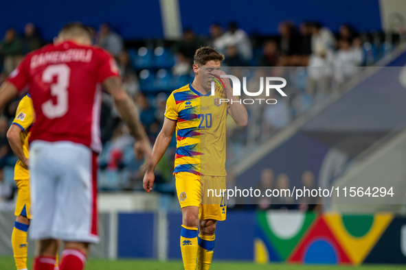 Joao Teixeira of Andorra is in action during the UEFA Nations League 2024 - League phase - Matchday 2 match between Andorra and Malta at Est...