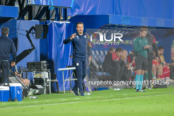 Koldo Alvarez, coach of Andorra, looks on during the UEFA Nations League 2024 - League phase - Matchday 2 match between Andorra and Malta at...