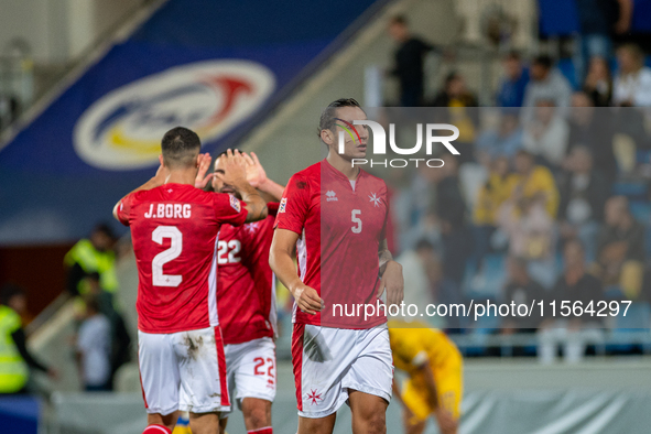 Malta players after the UEFA Nations League 2024 - League phase - Matchday 2 match between Andorra and Malta at Estadi Nacional d'Andorra in...