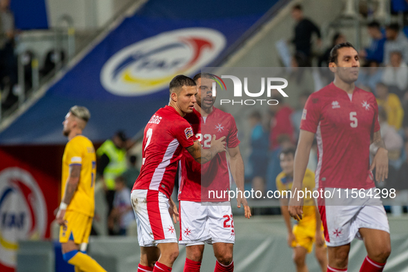 Malta players after the UEFA Nations League 2024 - League phase - Matchday 2 match between Andorra and Malta at Estadi Nacional d'Andorra in...