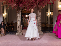 A model walks the runway at the Nardos show during September 2024 New York Fashion Week at Daniel in New York, New York, USA, on September 9...