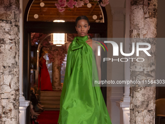 A model walks the runway at the Nardos show during September 2024 New York Fashion Week at Daniel in New York, New York, USA, on September 9...