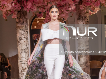 A model walks the runway at the Nardos show during September 2024 New York Fashion Week at Daniel in New York, New York, USA, on September 9...