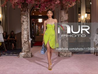 A model walks the runway at the Nardos show during September 2024 New York Fashion Week at Daniel in New York, New York, USA, on September 9...