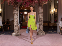 A model walks the runway at the Nardos show during September 2024 New York Fashion Week at Daniel in New York, New York, USA, on September 9...