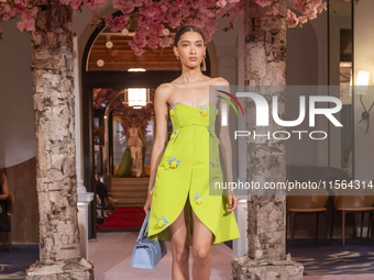 A model walks the runway at the Nardos show during September 2024 New York Fashion Week at Daniel in New York, New York, USA, on September 9...