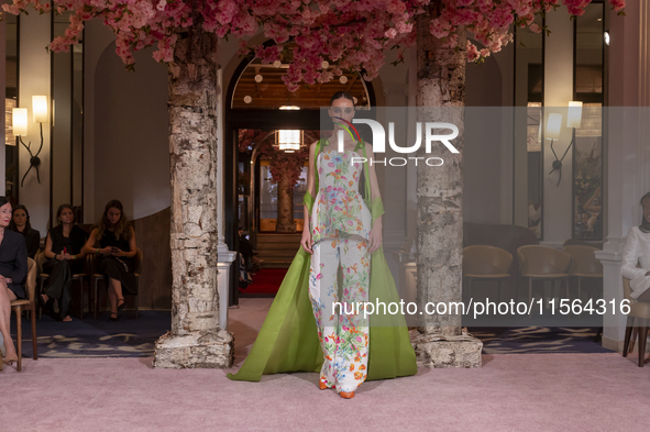 A model walks the runway at the Nardos show during September 2024 New York Fashion Week at Daniel in New York, New York, USA, on September 9...