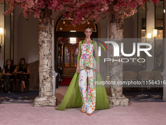 A model walks the runway at the Nardos show during September 2024 New York Fashion Week at Daniel in New York, New York, USA, on September 9...