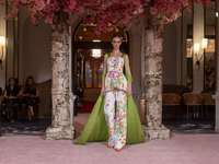 A model walks the runway at the Nardos show during September 2024 New York Fashion Week at Daniel in New York, New York, USA, on September 9...