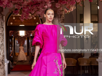 A model walks the runway at the Nardos show during September 2024 New York Fashion Week at Daniel in New York, New York, USA, on September 9...