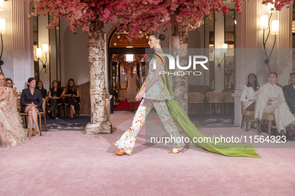 A model walks the runway at the Nardos show during September 2024 New York Fashion Week at Daniel in New York, New York, USA, on September 9...